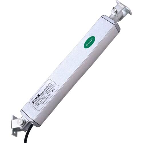 12V 24V Micro Linear Actuator 100mm 4 inch Stroke Electric DC Motor High Speed 16mm per sec Max 200N Load with Mounting Brackets