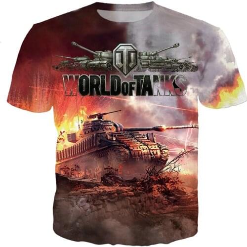 Fashion Mens t shirt Popular game World Of Tanks Print tshirts summer streetwear casual t-shirt style-2 Drop shipping