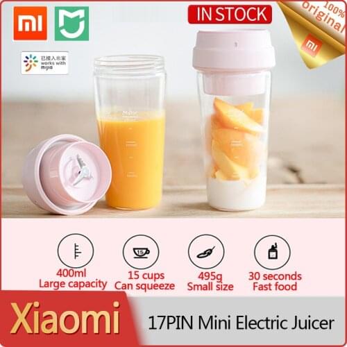 Original Xiaomi Mijia 17PIN Star Fruit Cup 400ML Mini Electric Juicer Fruit Vegetable Orange Juice Small Portable Quick Blender