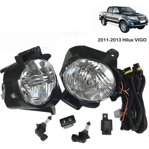 12V Fog Light For Hilux Vigo 2011-2013 Replacement Car Front Bumper lamp Kit Harness Bulb Switch bulbs wire and support