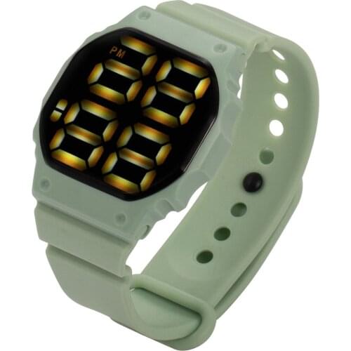 LED Women Men Digital Watch 30M Waterproof Large Dial Silicone Band Fashion Army Green Womens Man Electronic Watches Reloj Mujer