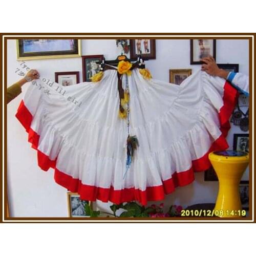 4Tiered 20Yards100%Cotton Tribal Belly Dance Skirt With Border EI16