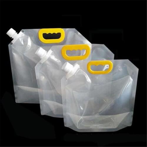 1.5/2.5/5L Clear Plastic Spout Bag Stand Up Liquid Drink Milk Juice Wine Pouch