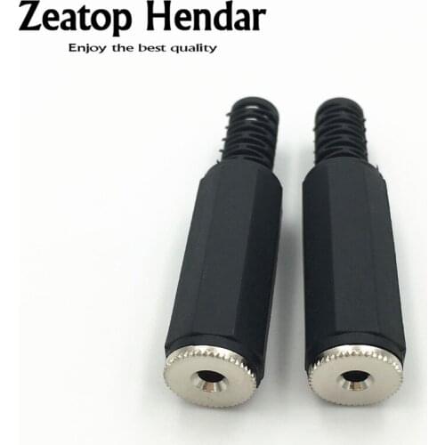 100Pcs 2.5mm Stereo Plastic Female Inline Jack Socket Solder Welding Cable Connector