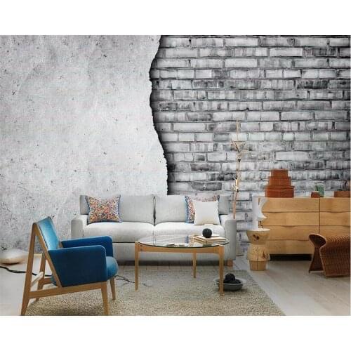 Beibehang 3D photo custom mural wallpaper industrial wind cement sense modern minimalist brick wall background wall paper