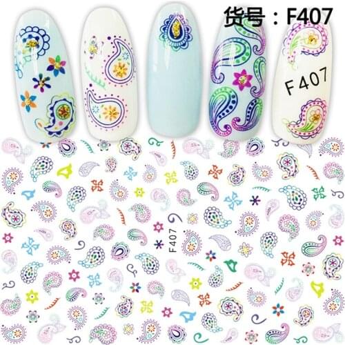5 sheets personality creative Thin adhesive decals Nail Art decorations Stickers acrylic beauty nail supplies tools F404-408