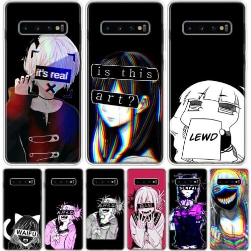 Sad Anime Aesthetic Senpai Cover Phone Case For Samsung Galaxy A51 A71 A50 A10 A20E A30 A40 A70 M30S A01 A21 A6 A7 A8 A9 Plus
