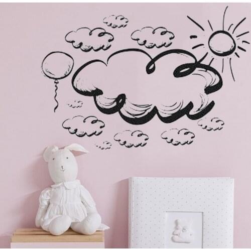 Sky decor Moon & Stars Wall Decal Clouds Decals Nursery Childs Room Decals Cloud Wall Art Vinyl Wall Sticker decoration HY912