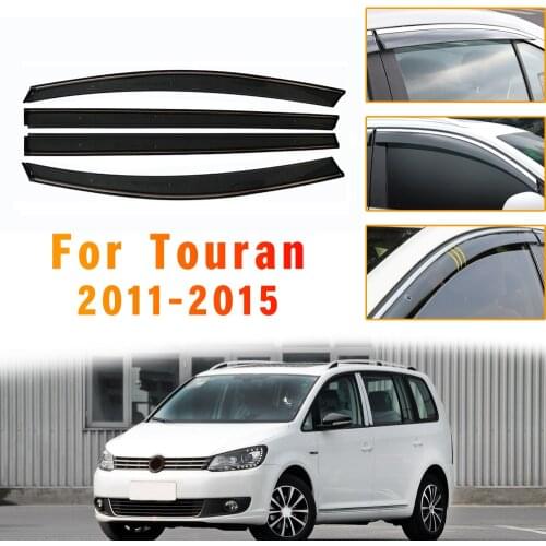 For Volkswagen VW Touran 2011 2012 2013 2014 2015 Car Styling Smoke Window Sun Rain exterior visor Deflector Guard 4pcs