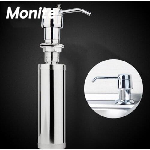 E-pak Liquid Soap Dispenser ABS New Deck Mounted White Chrome Bathroom Distribuidor Wall Dispenser