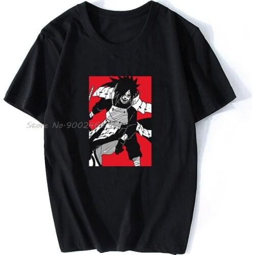 Anime Uchiha Madara Cotton T-Shirt Hannya Demon Anime Japan Japanese Cool Tees Casual Funny Tops