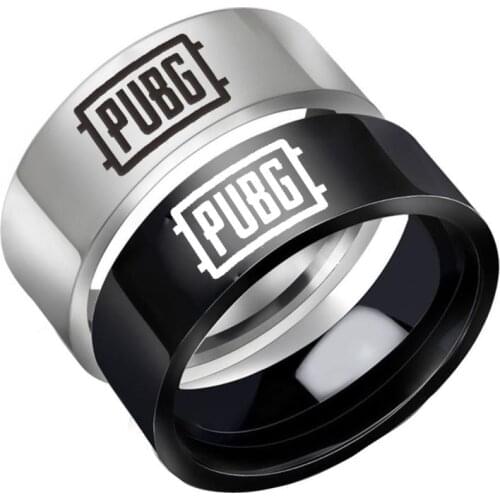 Hot Game Playerunknowns Battlegrounds Cosplay Accessories PUBG Literal Rings Finger Titanium Steel Ornament PUBG Ring