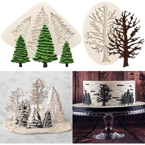 KUXSE Christmas Tree Silicone Mold Fondant Mold Cake Decorating Tools Sugarcraft Chocolate Gumpaste Mold