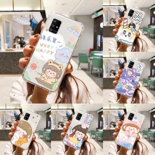 Cute painting cartoon Phone Case Transparent For Samsung S A M J 21 20 50 30 60 5 7 51 71 90 11 10 J710 e p PLUS Prime 5G