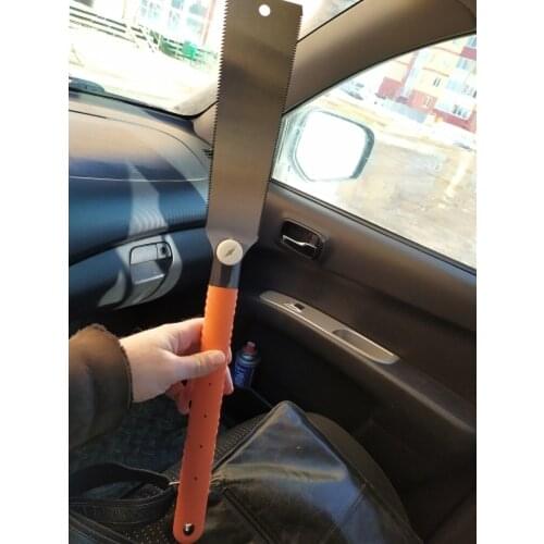 New 1pcs Wood Working Hand Saw Double Sides Steel Slim Tenon Fine Tooth Yellow PVC Handle