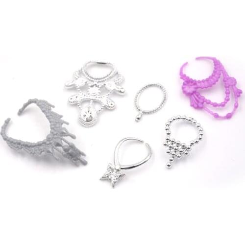 Wholesale 6 pcs/set Fashion Plastic Chain Necklace For Doll Party Accessories Fashion Jewelry Necklace For Dolls