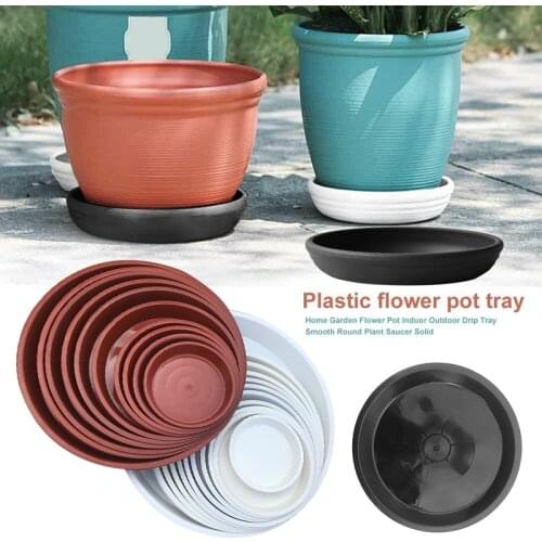 Newly 10 Pcs Plastic Garden Flower Pot Plant Saucers Water Tray Base for Indoor Outdoor