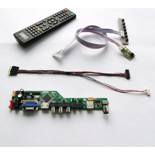 Fit LTN140AT07/LTN140AT08 40Pin LVDS WLED laptop panel 14" 1366*768 VGA+Audio+USB+RF+Remote screen controller board DIY kit