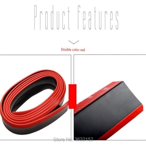 2.5m Car Front Bumper Lip Protector Car Rubber Strip Car Styling Accessories Stickers For Renault clio megane 2 3 captur logan