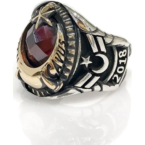 Expert Çavuş the Moon the stars Soldier Silver Ring