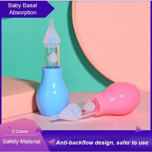 Infant silicone nasal aspirator pump type neonatal cold nasal mucus cleaner antibackflow baby nasal aspirator safe and non-toxic