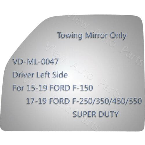 Upper Tow Mirror Glass For 17-19 Ford F-250/350/450/550 Super Duty Driver Side