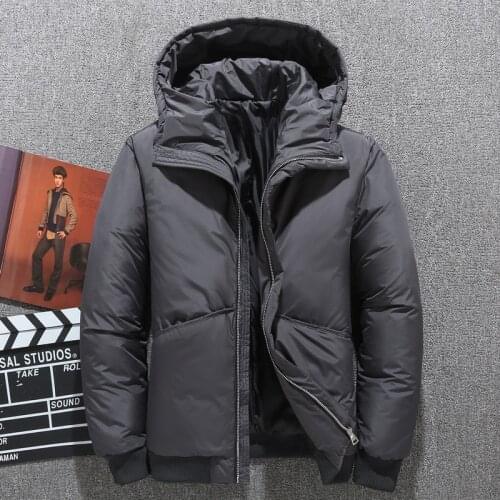 Winter White Duck Down Men Windbreak Plus Velvet Thick Warm Windproof Fur Coats Male Military Hooded Anorak Jackets Mens