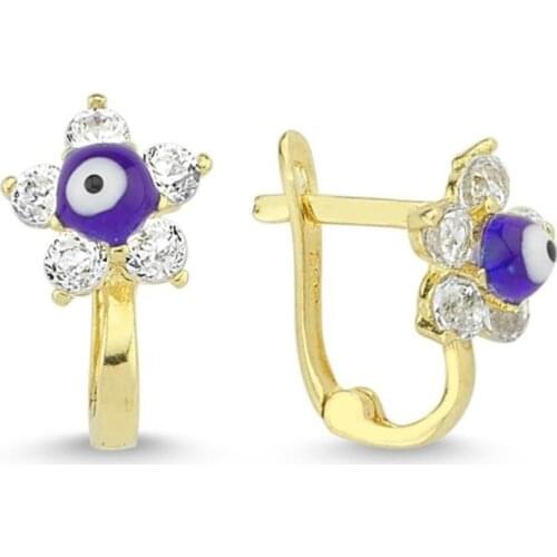 Gold Flower Kids Earrings TTGKPAÇK07-Certified 14K Gold-A perfect gift for your Loved Ones-Ephesus Gold & diamond