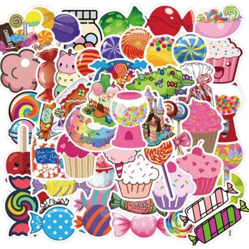 10/30/50Pcs Colorful candy Graffiti Waterproof Skateboard Travel Suitcase Phone Laptop Luggage Stickers DIY Kids Girl Toys