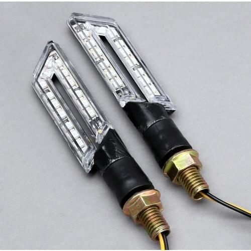 2Pcs 10mm Plastic Universal Motorcycle 20 LED Turn Signal Lamp Indicator Blinker Amber Lights for Yamaha Suzuki Kawasaki Ducati