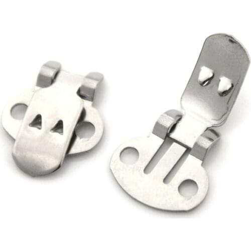 20PCS/lot Silver Color DIY Craft Buckles For Shoes Accessories Blank Stainless Steel Flower Shoes Clips On Findings Wholesale