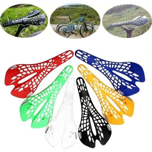 2020 Bicycle Saddle Super Light Plastic Hollow Out Spider Mountain MTB Bike Saddle Seat PVC Cushion Bicycle Accessories