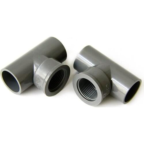 3 way PVC pipe female thread tee fitting pvc fittings 20 25 32mm DN15 DN20 DN25 upvc pipe fitting