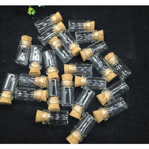 300pcs/lot 10x18mm diy tiny Clear Empty Wishing Bottles Vial Necklace Pendants Glass Hand-Blown Charm with cork free 3 colors
