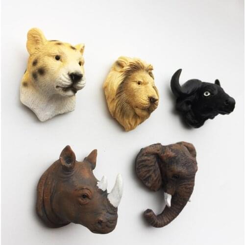 African Kenya Animal Magnet Decorative on The Fridge Big Five Rhinoceros Elephant Lion Leopard Tourist Souvenirs Crafts gifts