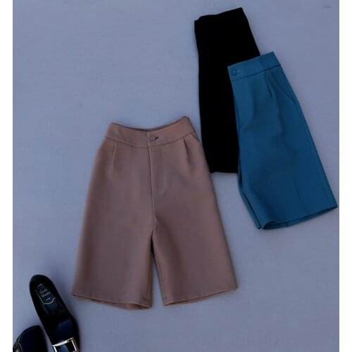 Spring Summer Office Lady Knee Length Suit Pants High Waist Business Casual Women Suit Trousers