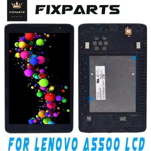 Black LCD Display Tab A5500 8.0" Lenovo A5500 LCD Display Touch Screen Digitizer Assembly+Frame Replacement Lenovo A5500 Display