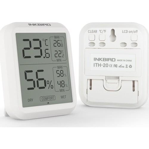 Inkbird ITH-20 Digital Thermometer and Hygrometer Temperature Air Quality Monitor Detector Gas Analyzer Thermometer Hygrometer