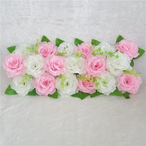 Artificial Silk Flower 2pcs 50cm Wedding Road Lead Hydrangea Peony Rose Flower Wedding Arch Square Pavilion Corners Decor Flores