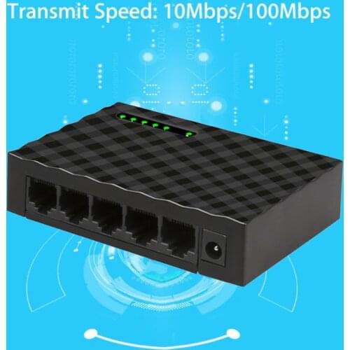 5 Port Gigabit Switch 10/100/1000Mbps RJ45 LAN Ethernet Fast Desktop Network Switching Hub Shunt With EU/US Plug Power Adapter