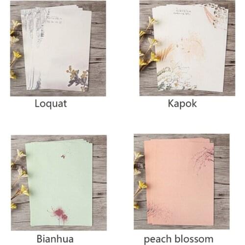 32 pcs Chinese Style Envelopes Vintage Flowers Decoration Writing Paper Letter Set for student Office School Supplies C5AE