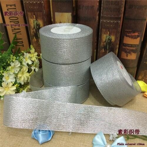 100Yards 2" (50mm) Wide Gold Silver Ribbon For Gift Packing Belt Wedding Party Christmas Embellishment Ribbon Sewing Accessories
