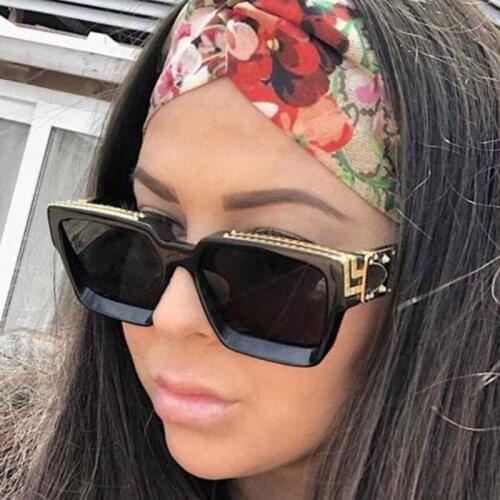 Fashion Europe and America Oversize Sunglasses For Men Women Green Markings Coated Show Sun Glasses Trend Internet Recommend