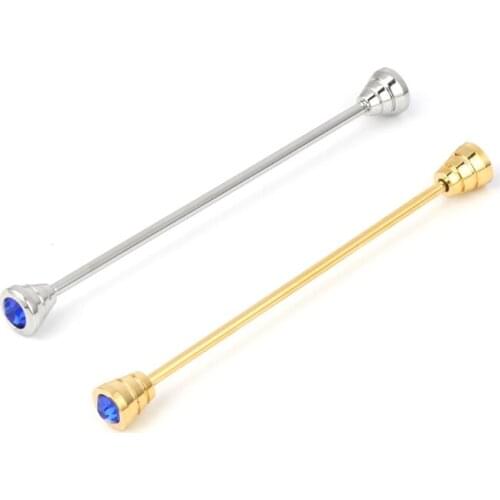 Mens Shirt Collar Pin Necktie Tie Clip Clasp Brooch Bar Barbell Lapel Stick New Gold Silver