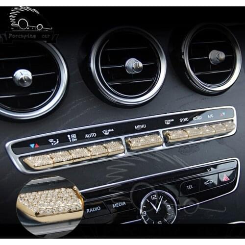 11 pcs / set Aveo Lova AC Button Air Conditioner Accessories Sticker for Mercedes E Class E300L E200L C Class C200L C180L GLC