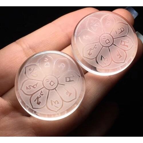 Natural white crystal energy treasure king mantra pendant energy crystal fortune mantra seek wealth lucky wealth men and women j