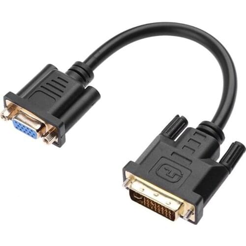 DVI-D DVI To VGA Video Cable Converter Adapter 24+1 15Pin Male to Female Active 1080P Adaptor For Projector Pc SS