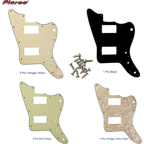 Pleroo Custom Guitar Parts - For Japan Jazzmaster Guitar Pickguard with PAF Humbucker No bridge post holes and upper horn