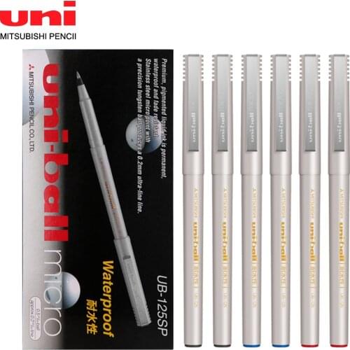 12Pcs Japan Uni UB-125SP Gel Pen Students Use Straight Liquid Roller Pen To Write Smooth School office Stationery 0.5mm