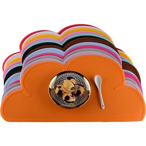 Cloud Shaped Silicone Placemat Children Baby Plate Mat Waterproof Tableware Pad